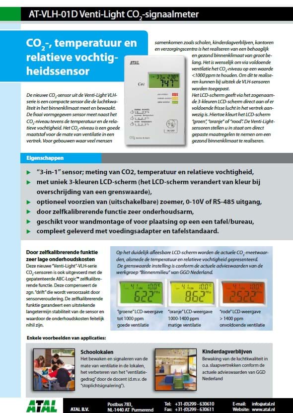 ATAL brochure CO2-sensoren VLI-serie